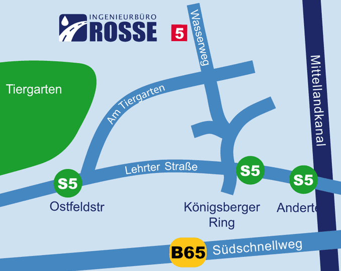 Wegbeschreibung zum Ingenieurbüro Rosse